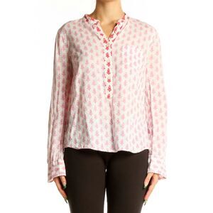 J. Crew Thistle Print long sleeve Popover blouse